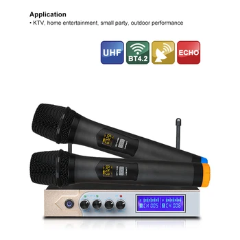

Handheld Microphone Support Dual BT Connection and Micro Playing Music KTV Karaoke Machine with LED Light