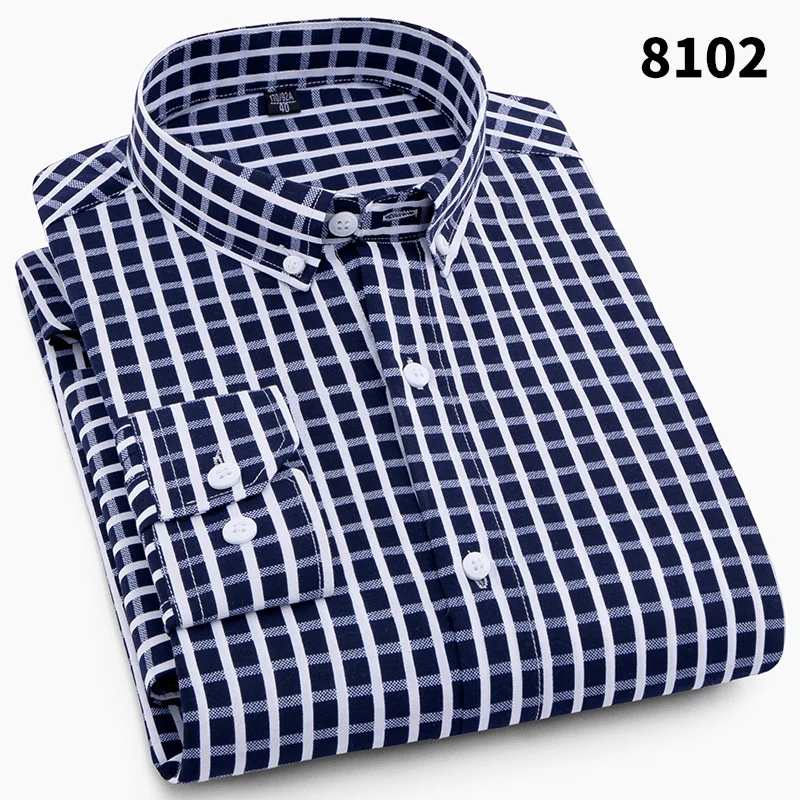 Весенняя рубашка с принтом, Мужская брендовая повседневная одежда, мужская классическая рубашка с длинными рукавами с геометрическим рисунком, нестандартная приталенная рубашка, полиэстер, рубашка для отдыха, xl - Цвет: 8102