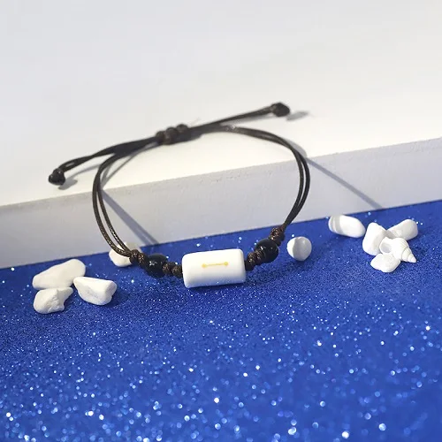White Libra Новое поступление, 12 Созвездие зодиака, браслет, браслет, астрология, керамические браслеты для мужчин и женщин, пара влюбленных, браслет - Окраска металла: White Libra