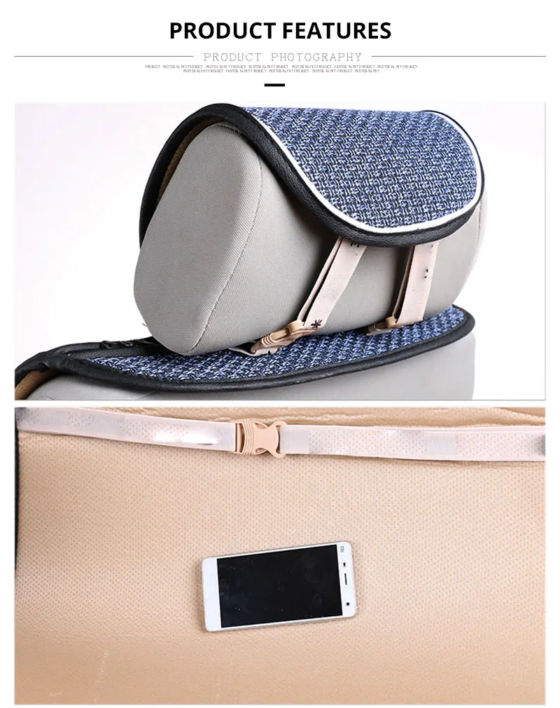 Car Seat Cover Linen Seats Cushion Summer Breathable Mesh Front Chair Protector Cape Mat Pad Universal Auto Interior Accessories (5)