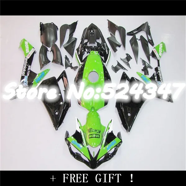 B yzf r1 07-08 YZFR1 зеленая черная YZF R1 YZF-R1 07 08 1000 YZF1000 2007 2008 обтекатель | Автомобили и