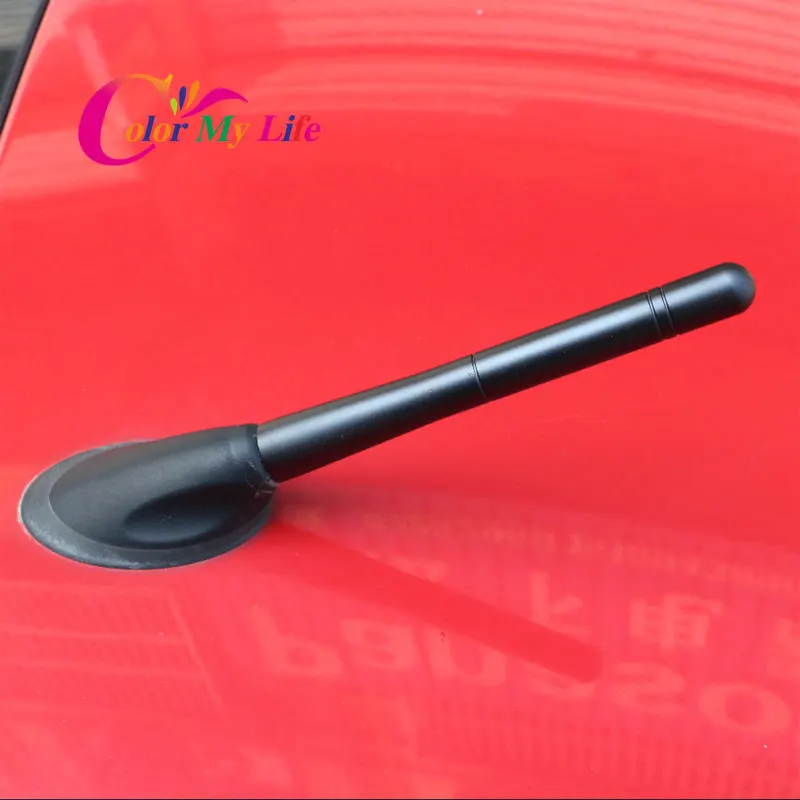 Color My Life Car Stainless Steel Chrome Short Radio Antenna for Ford Fiesta Ecosprot for Ford Focus 2 3 Kuga Escape Accessories