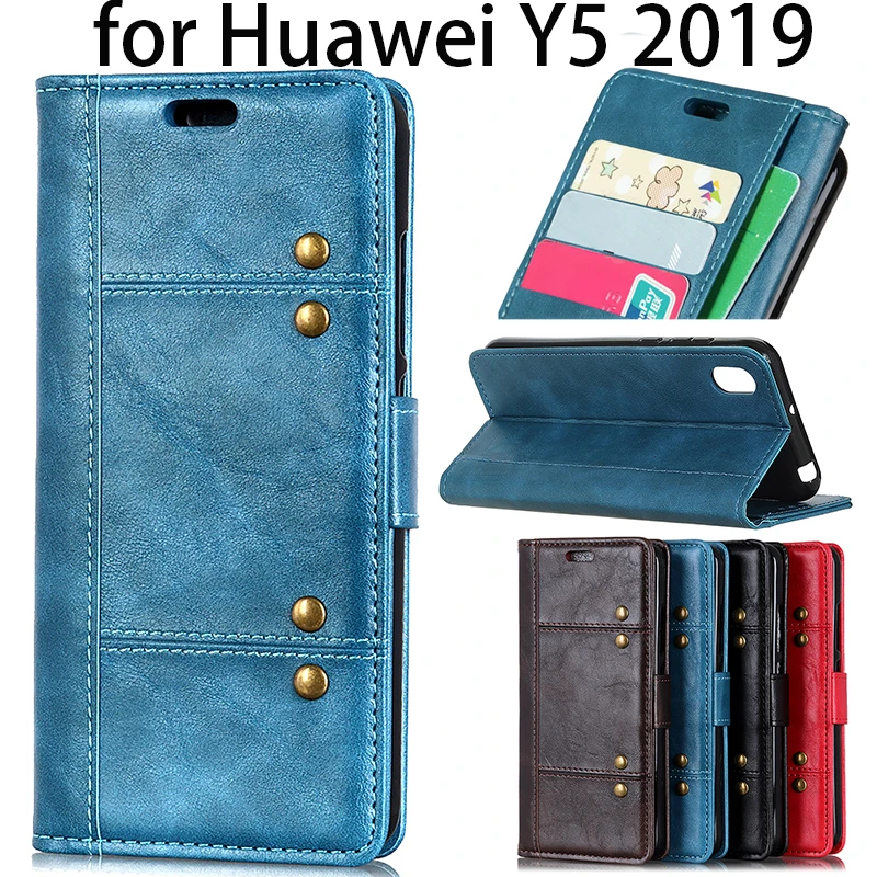 

For Huawei Y5 2019 android phone anti-crack case , Y52019 Luxury pu leather flip cover fundas capa
