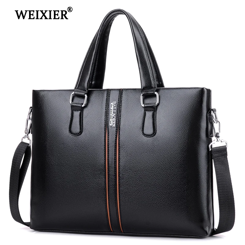 

WEIXIER Brand Fashion PU Leather Men's Crossbody Bag Men Business Messenger Men's Shoulder Elegant handbag zipper Crossbody Bag