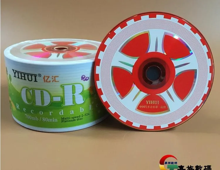 Оптовая 50discs Yihui Класс 700 МБ 52x колеса автомобиля пустые печатные красный диск CD-R