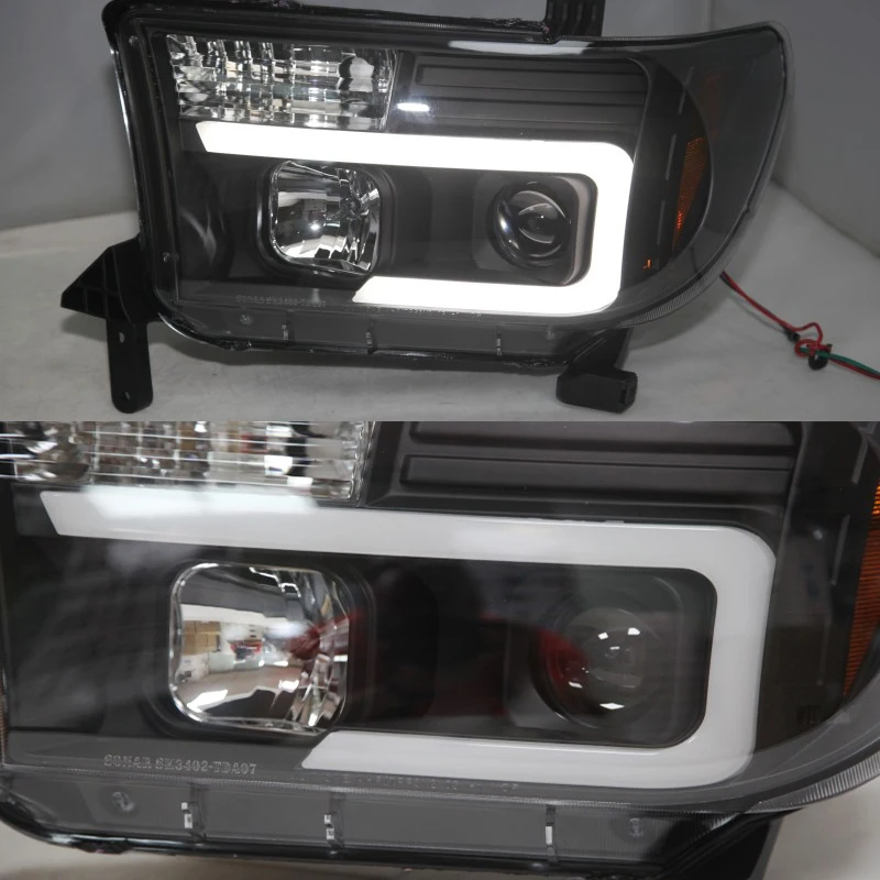 Для TOYOTA Tundra светодиодный ные передние фары 2007 2008 2009 20112012 2013 года с дневными
