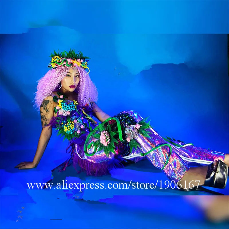 Nightclub GOGO female sexy flower fairy series costume dance team female costumes female singer costumes1