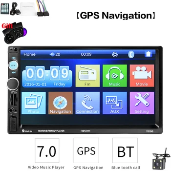 

7 inch 2Din Car Radio Multimedia Player GPS Navigation FM Bluetooth Russian Europe Map automobile gps navigators Car MP5 Player