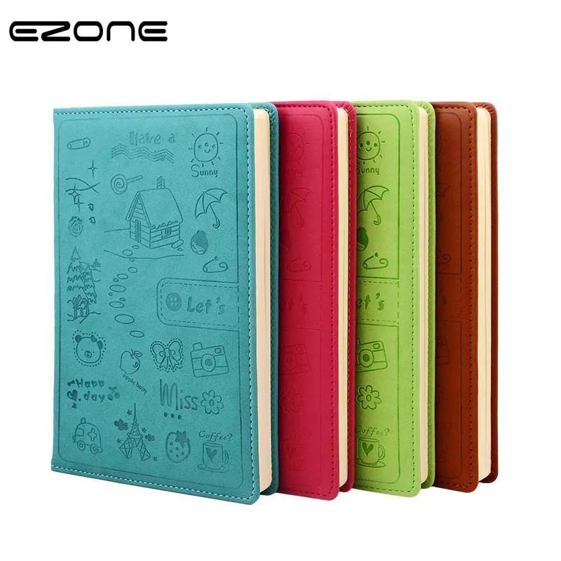 

EZONE Cute Notebook Creative Trend Note Book Candy Color Cover Printed House/Fruit Notepad Traveler Journey School Office Supply