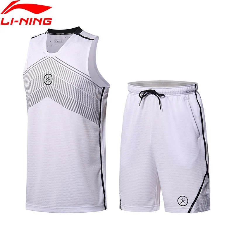 Li Ning мужские Уэйд костюмы баскетбольные 100% полиэстер тонкая посадка Удобная