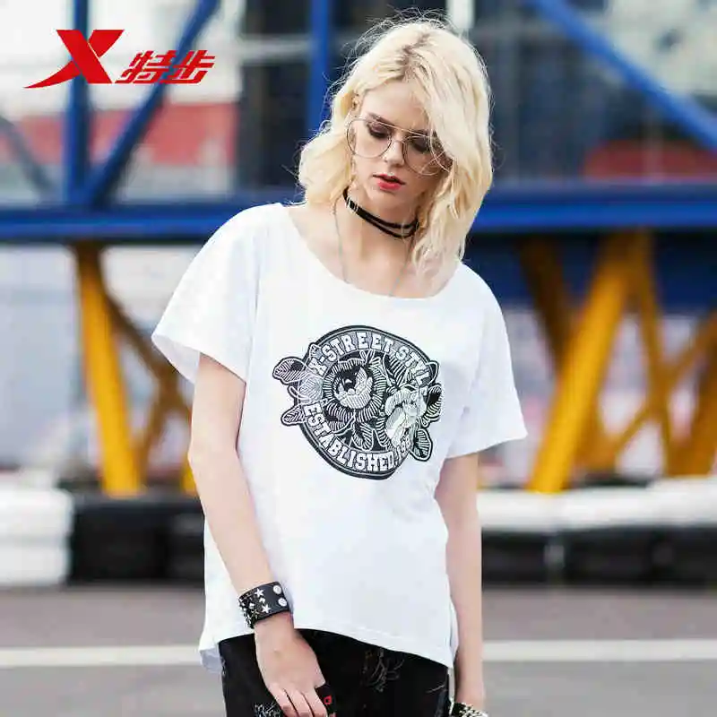 

882228019008 Xtep short-sleeved T-shirt female loose section large size T-shirt 2018 autumn and summer new running shirt