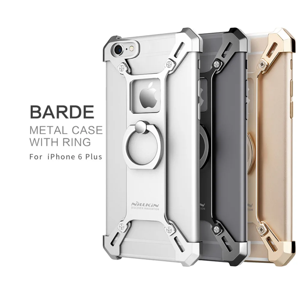 bilder für Nillkin für iphone 6 plus abdeckung stoßstange 5,5 ''Bardes DIY Aluminium legierung rückseitige Abdeckung mit ring halter für iphone 6 s plus fall bilder für Nillkin für iphone 6 plus abdeckung stoßstange 5,5 ''Bardes DIY Aluminium legierung rückseitige Abdeckung mit ring halter für iphone 6 s plus fall