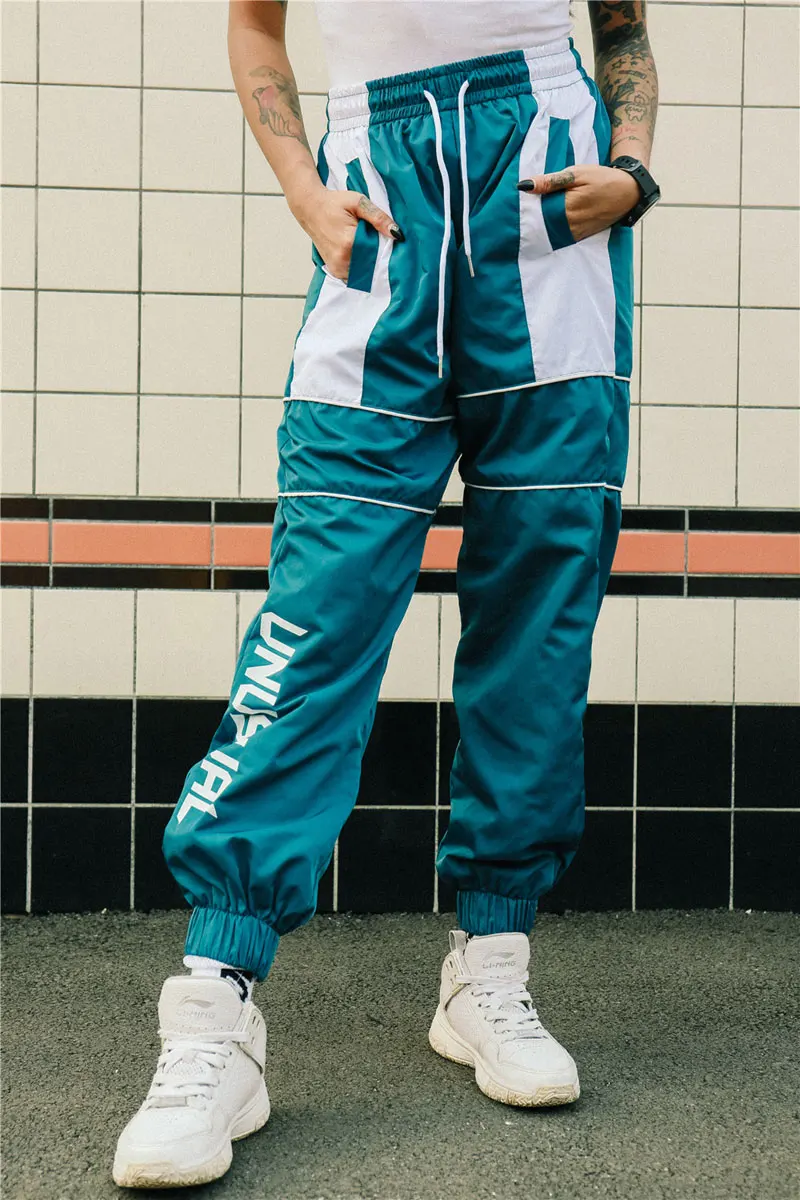 Color Block Patchwork Track Harem Pants 4