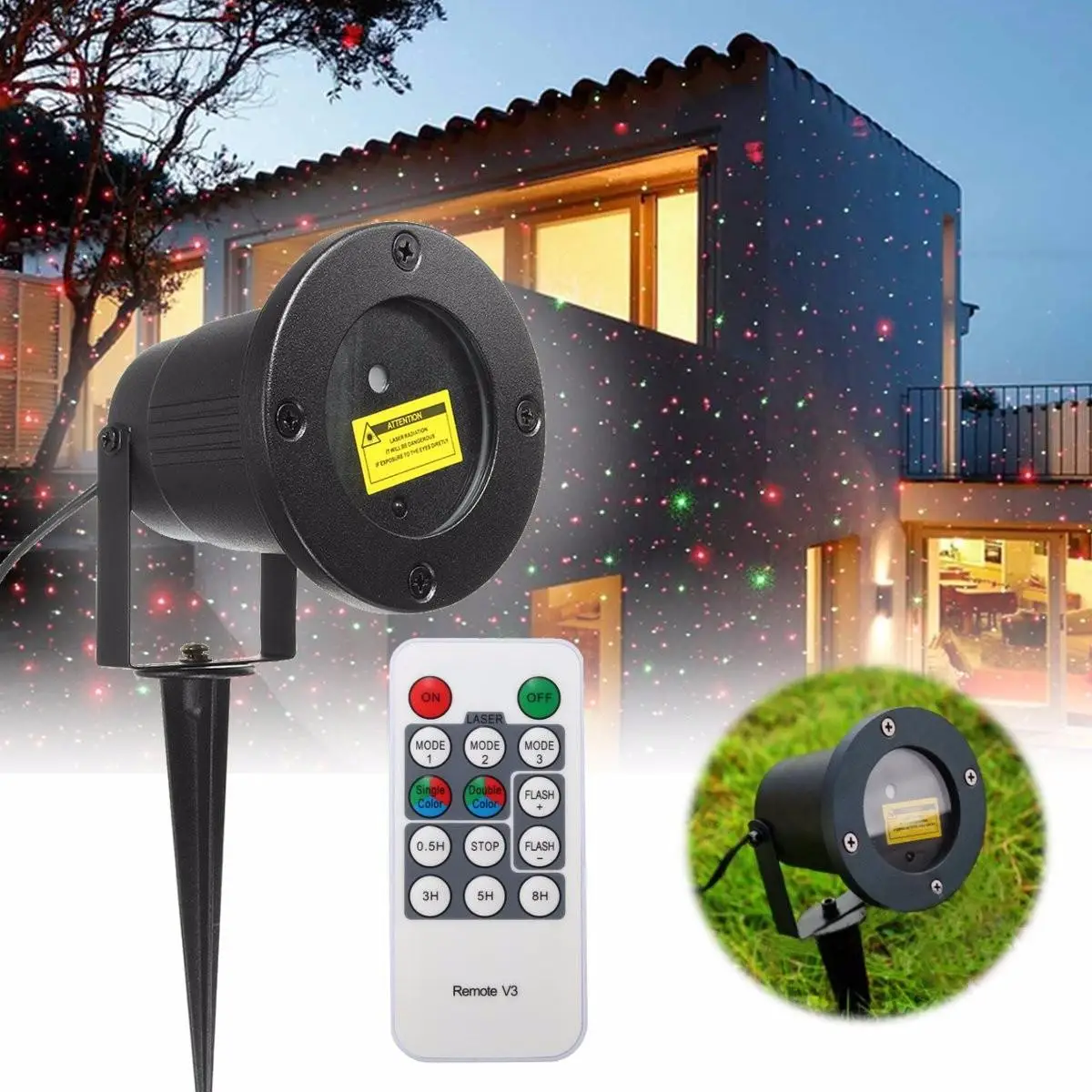

Waterproof 110-240V Outdoor Landscape Garden Projector Decoration Moving Laser Christmas Party Stage Light with Remote Control