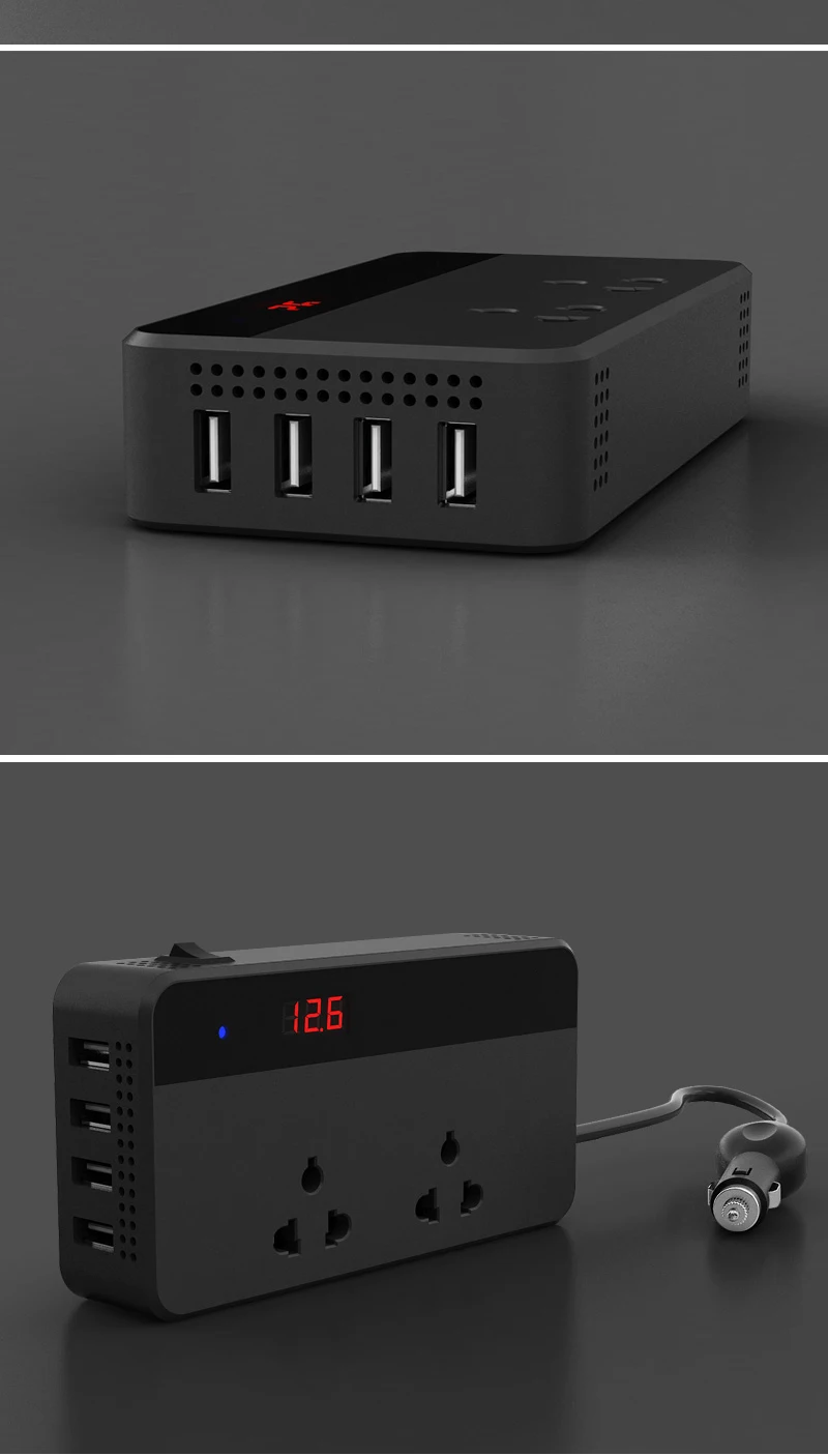 6 Car Inverter 200W(DC24V) 120W(DC12V) To 220V 110V Power With USB Socket Charger Auto Cigarette Lighter Automobiles Car-styling