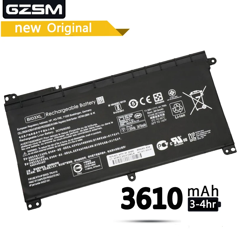 

GZSM laptop battery BI03XL for HP PavilionX360 13-U100TU U113TU laptop battery HSTNN-UB6W TPN-W118 843537-541 844203-850 battery