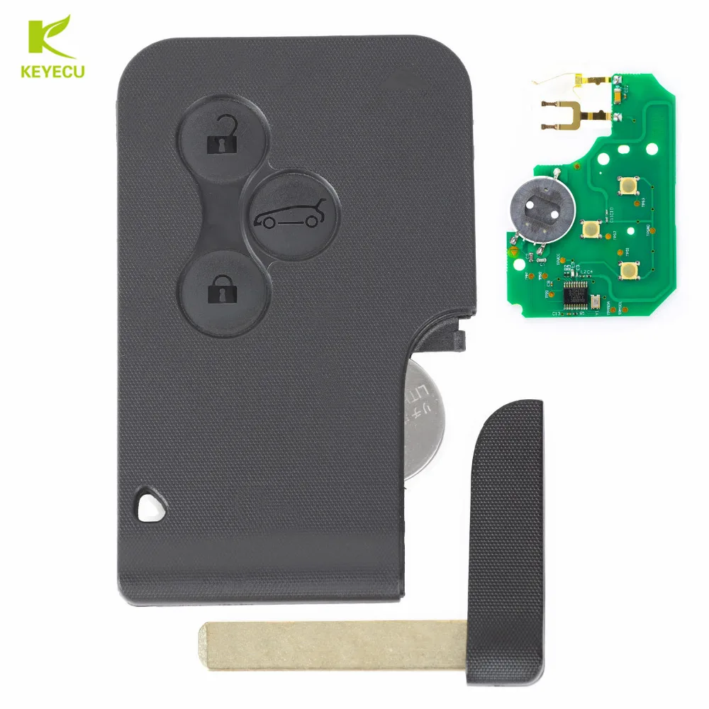 

KEYECU 5PCSX Replacement Smart Remote Key Fob 3 Button 433MHz PCF7947 for Renault Megane Scenic 2003-2008, Clio 2002-2008