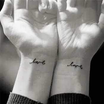 

BearPaw Sexy Feather Words Letters Waterproof Tattoo Harajuku Letter Love Pattern Design Water Transfer Temporary Tatto Sticker