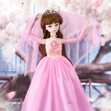 60 см свадебное платье куклы для девочек ручной работы 1/3 Bjd куклы 23 шарнирное тело большая принцесса игрушки для девочек для детей подарок на день рождения