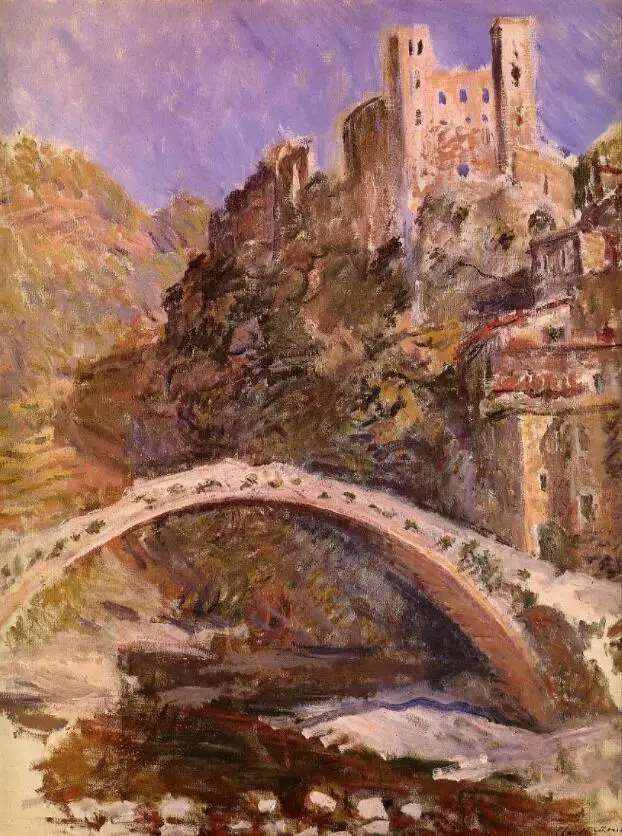 

High quality Oil painting Canvas Reproductions The Castle of Dolceacqua (1884) By Claude Monet hand painted