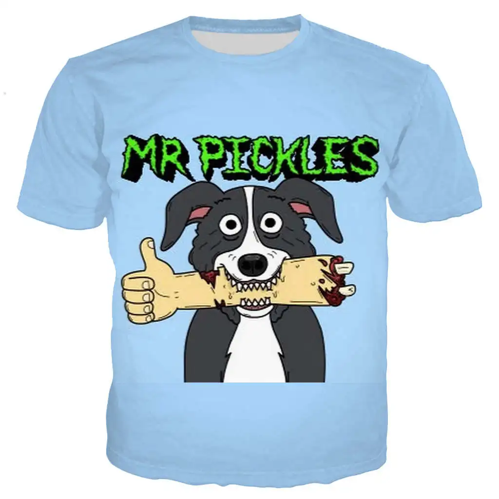 Новинка, крутая футболка для мужчин/женщин, 3D принт Mr Pickles, футболки с коротким рукавом в стиле Харадзюку, футболка, уличная одежда, топы