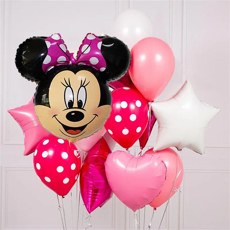 

10pc/lot mickey minnie mouse balloon 18 inch star Helium Foil Balloons happy birthday decoration Baby Shower 1th birthday globos