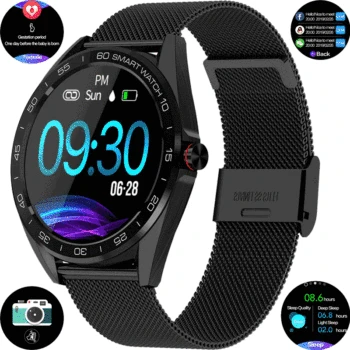

Round screen Smart Wristwatch Sleep Blood Pressure Heart Rate Test Smart Bracelet Health Tracker SMS Push Clock for Men Women
