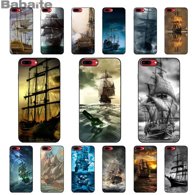 

Babaite sailing Ship boat Ship TPU Soft Silicone Transparent Phone Case for iPhone X XS MAX 6 6s 7 7plus 8 8Plus 5 5S SE XR