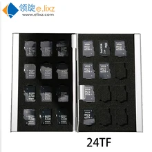 Серебряный срочная Ps Vita 24 В 1 Алюминиевый ящик для хранения сумка кошелек с отделами для карт кошелек большой емкости для 24* Microsd