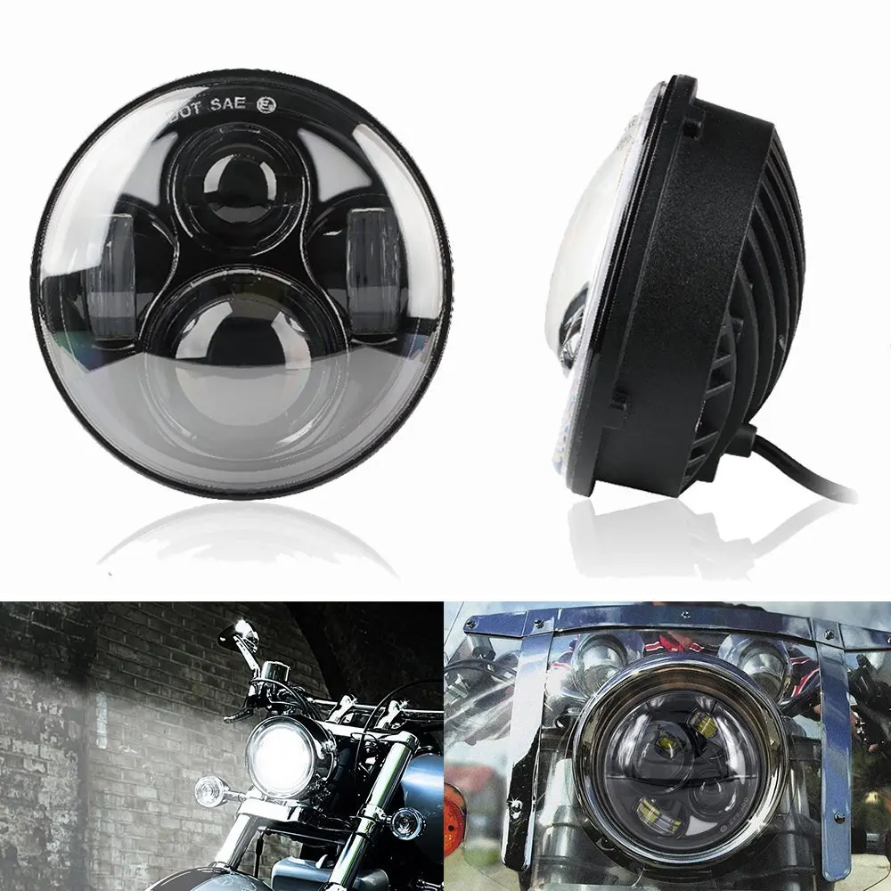 

5-3/4" 5.6inch Harley moto Projector LED Headlight White Angel Eye DRL For Yamha ,Kawasaki ,Honda , Motorcycle, indian