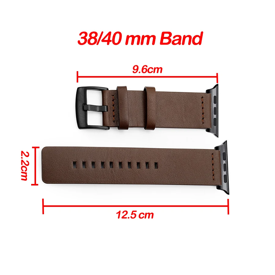 Compatible for Apple Watch Band 44mm 42mm 40mm 38mm,Genuine Leather Band For Iwatch Series 4 3 2 1 Classic Black Brown Strap