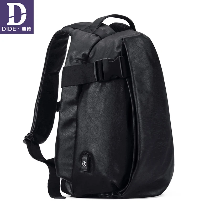 DIDE 2019 Vintage men's backpacks 14&15 inch USB charging backpack Laptop school bag Male travel bags bagpack Leather Waterproof