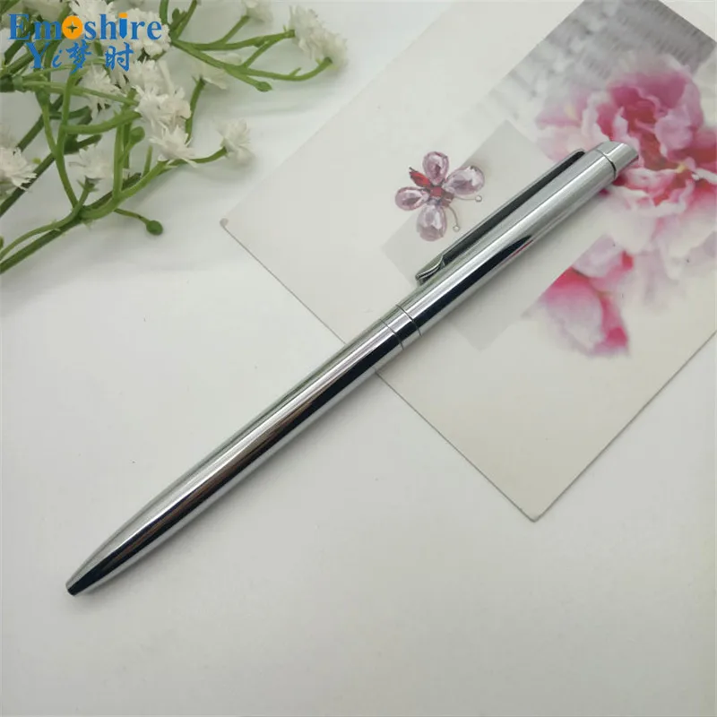 Emoshire Slim business metal signature pen custom hotel advertising chrome metal ballpoint pen copper rod metal pen (7)