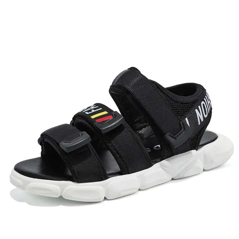 Летняя детская обувь для мальчиков 1-4 лет, детские сандалии, детские Нескользящие повседневные сандалии, цвет черный, синий, красный, детская пляжная обувь - Цвет: DD540-black