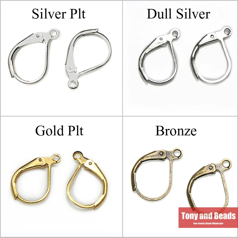 

(30Pcs=1Lot ! ) Free Shipping Semicircle Earring Hooks Lever Back Splitring Earring Gold Silver Bronze Plated For Jewelry EW7