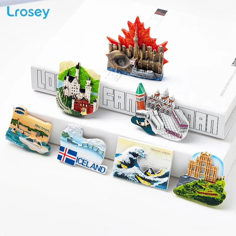 

World Travel Fridge Magnet Souvenir Venice Canada Famous Building Refrigerator Magnet Stickers DIY Home Decor message holder