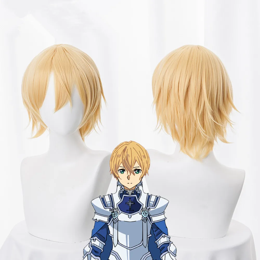 Sword Art Online Alicization SAO Eugeo Cosplay Wig Hair Eugeo Synthesis Thirty-two Anime Short Fluffy Costume Wigs Sword Art Online Alicization SAO Eugeo Cosplay Wig Hair Eugeo Synthesis Thirty-two Anime Short Fluffy Costume Wigs