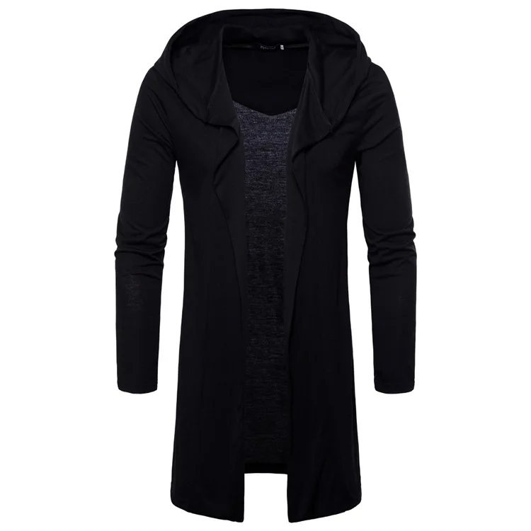 

2018 Cardigan Men Fashion Spring Autumn Mens Middle-Long Length Cardigan Slim Fit Casual