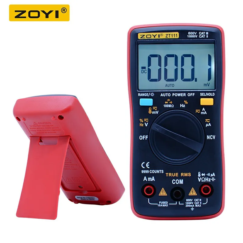 ZOYI ZT111 карманный цифровой мини мультиметр 9999 отсчетов Ом переменный/постоянный