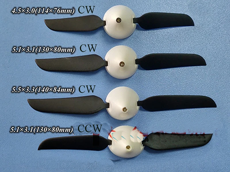 

4PCS 5.1x3.1/5.5x3.3/4.5x3 Mini Folding Propeller Assembly CW CCW Propeller+Props Spinner/Cover for RC Airplane Powered Glider