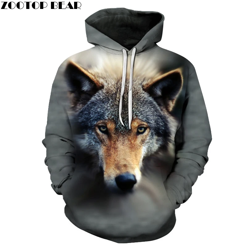 

Wolf Dog Sweatshirts Men Hoodies Animal Tracksuits 3D Prints Pullover Streetwear Coat Harajuku Hoody 6xl Drop Ship ZOOTOP BEAR