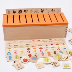 Montessori Early Kids Educational Toy Wooden Creature Puzzles for Children Intelligence Learning Puzzle Brinquedos развивающие игрушки для детей W062