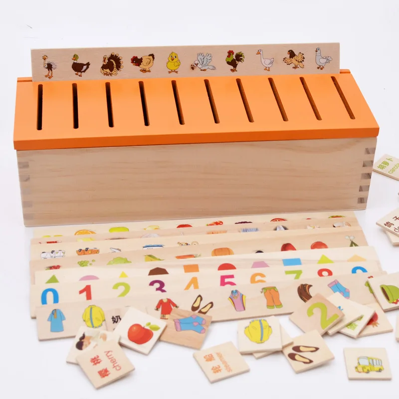 Montessori Early Kids Educational Toy Wooden Creature Puzzles for Children Intelligence Learning Puzzle Brinquedos развивающие