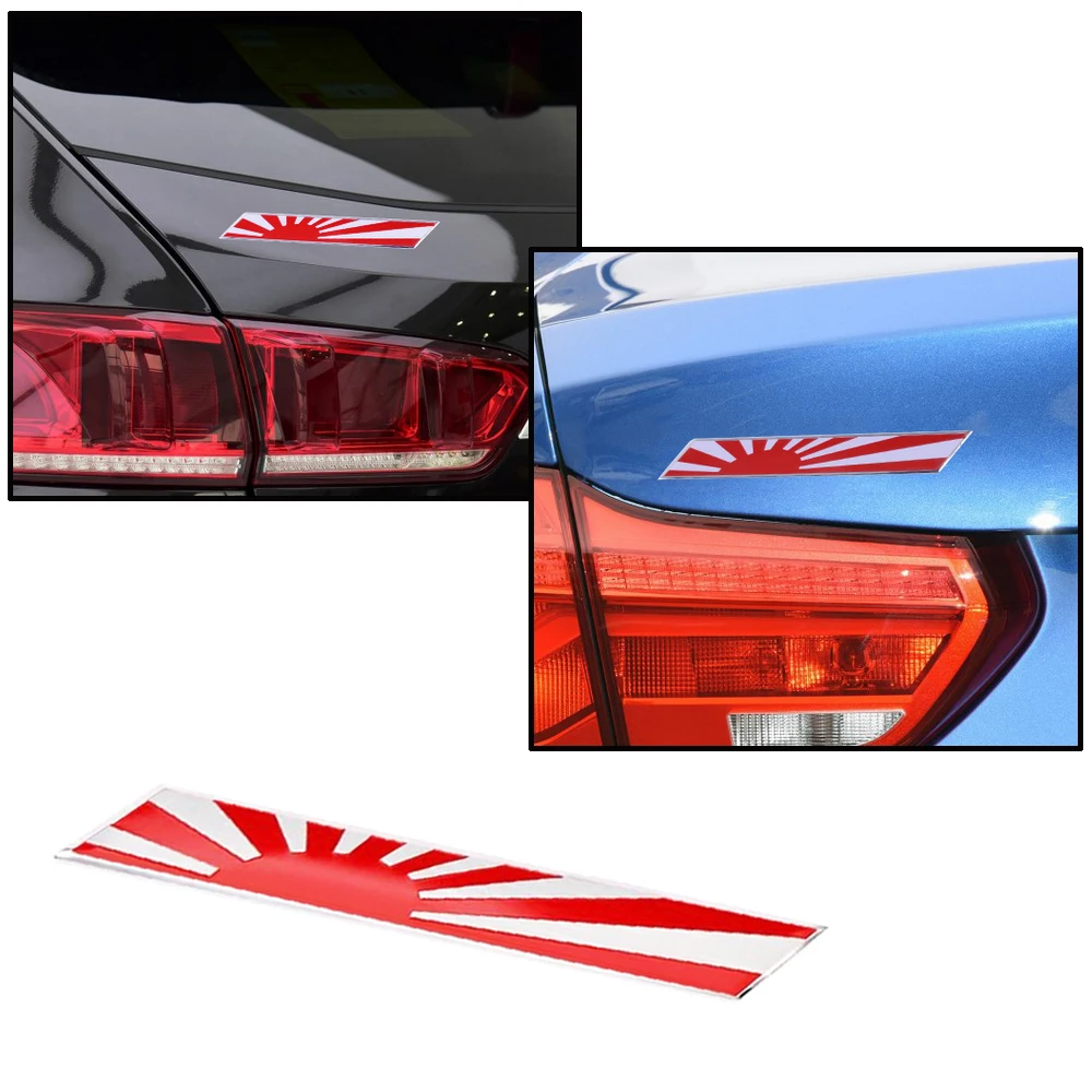 

JEAZEA Japanese Flag Emblem Plate Badge Japan Rising Sun Car-Sticker Decal For Toyoto Honda Nissan Mazda Lexus Mitsubishi 2019