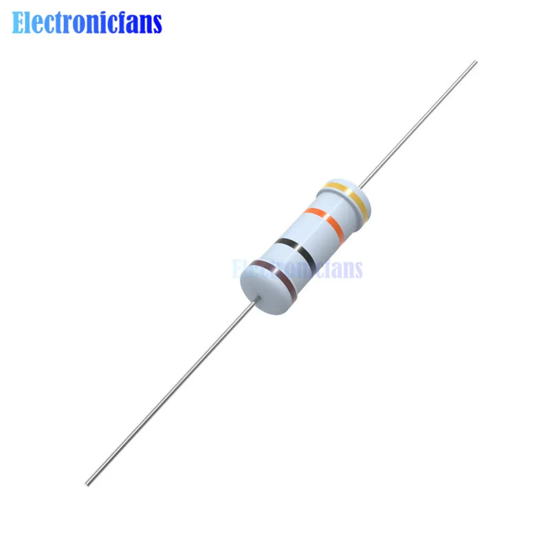 100 шт. металлооксидный пленочный резистор 1R 4.7R 10R 100R 220R 1K 2,2 K 4,7 K 6,8 K 10K 22K 47K 100K 470K 1 МОм Ohm Сопротивление 5% 3 Вт 1R-1M Ω