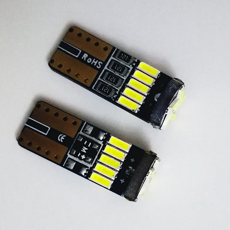 100 шт. T10 15SMD 4014 led Canbus без ошибки бесполярности Передний фонарь светодиодный T10 Canbus W5W светодиодный Магистральный светильник двери лампы Led потолочный плафон