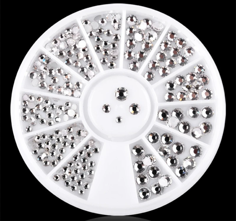 

Mixed size 1.5mm2mm3mm4mm in 1 box Flatback Crystal Rhinestones DIY Phone Nail art,Glue on rhinestones, sticker for anywhere