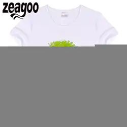 Zeagoo футболка Повседневное одноцветное Plain Crew Neck Slim Fit мягкий короткий рукав Для женщин белый tree67