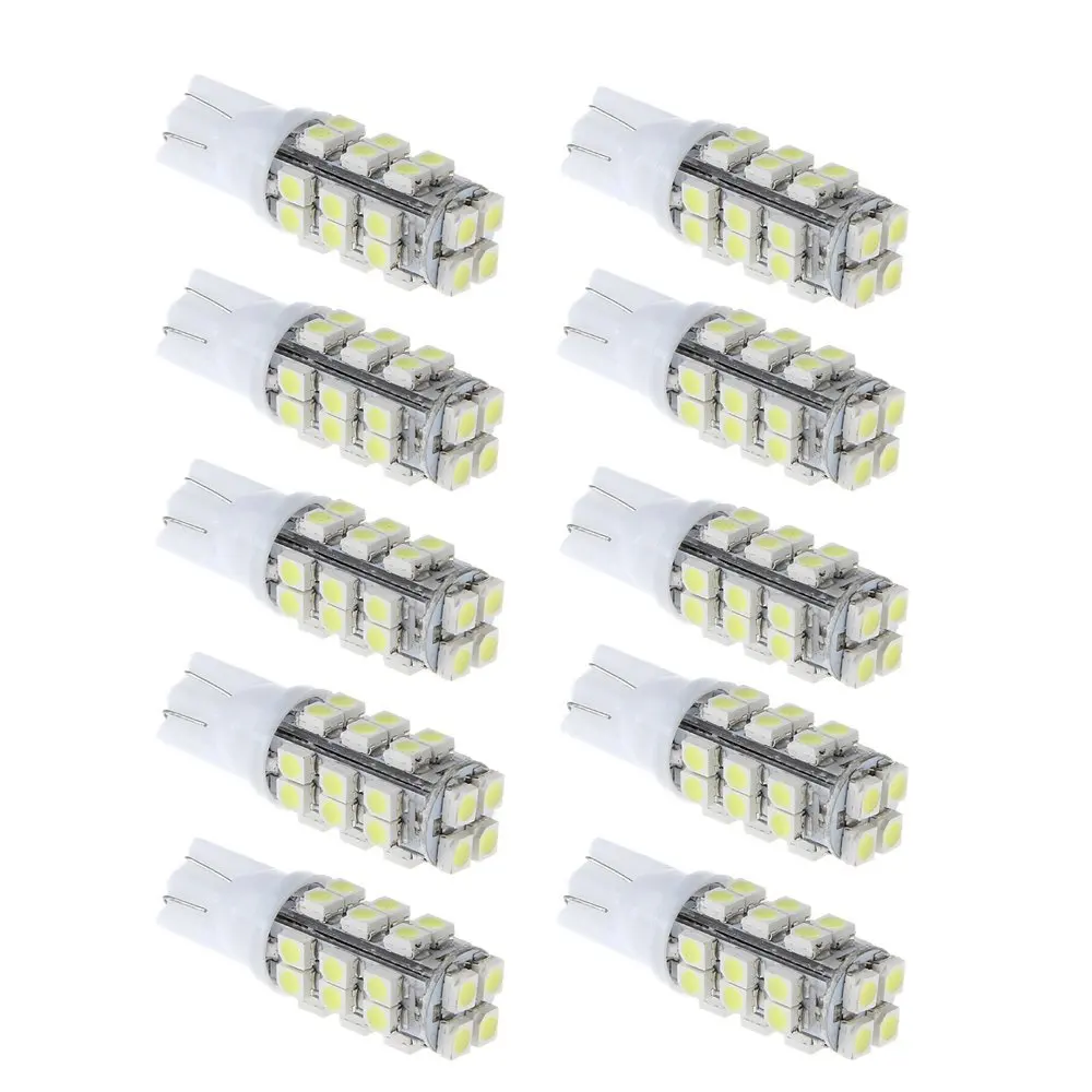 Комплект 10 светодиодных ламп T10 28 Led Branca Pingo Luz W5w 3528 SMD 6000k ксеноновые