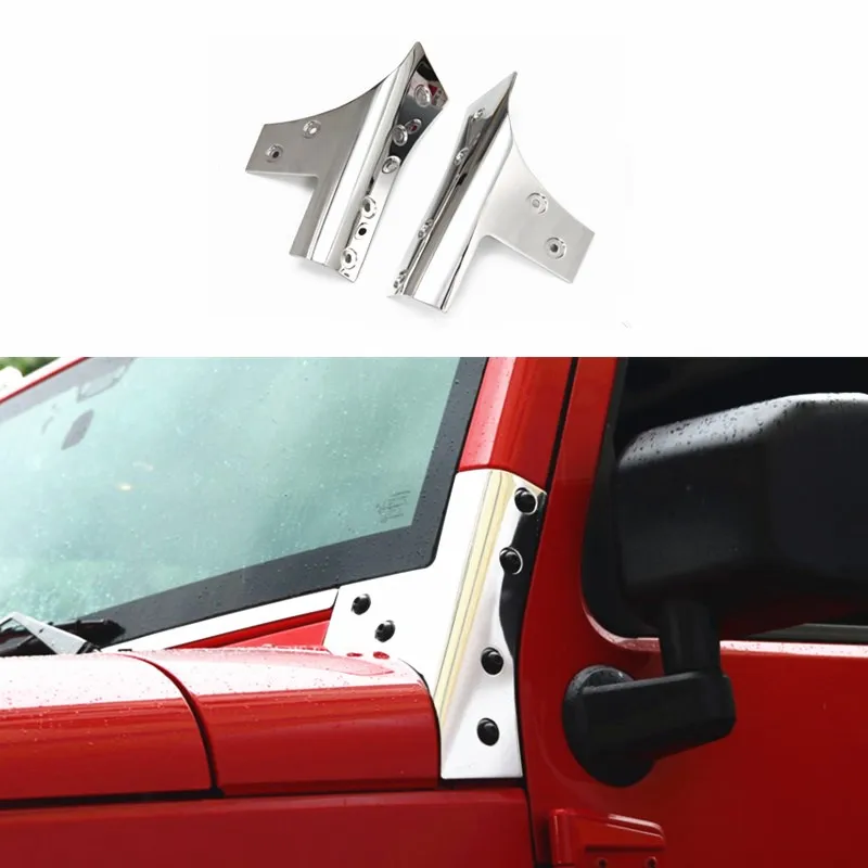 

2016 NEW Arrival Chrome Stainless Steel Hood Cornerite Cover for Jeep Wrangler 2007-2015 1 Set